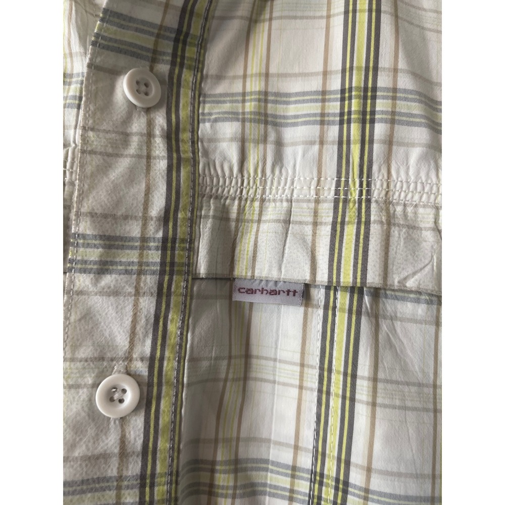 Carhartt Men's XL Relaxed‎ Fit Plaid Short Sleeve Work Shirt Button Down - Picture 12 of 12
